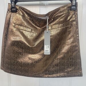 Metallic Gold Mini Skirt